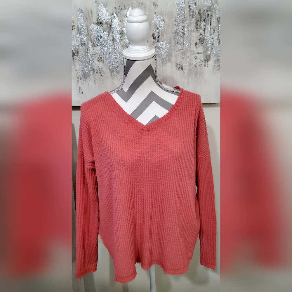 Wild Fable Pink Waffle Knit Sweater
